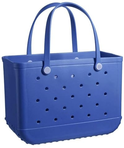 Generico Per boggs bag, borsa da spiaggia in gomma, borsa semplice e moderna, borsa tote in gomma lavabile impermeabile con fori