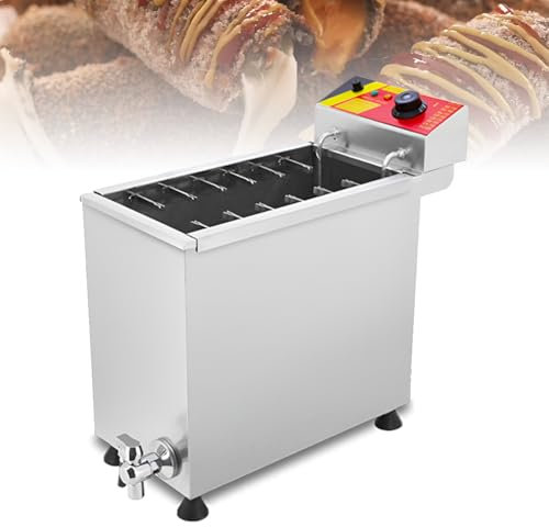 Friteuse électrique, friteuse Automatique Commerciale de Grande capacité de 25 L, friteuse à Tige de Hot-Dog brossée au Fromage, Machine à Chien de maïs, équipement de friture de saucisses, pour café