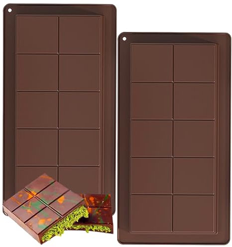 Sinirttou 2 Pezzi Stampo per Cioccolato in Silicone, Stampo per Torrone e Cioccolato, per Fatti in Casa Praline Caramelle Cioccolato Torta, DIY Dubai Chocolates