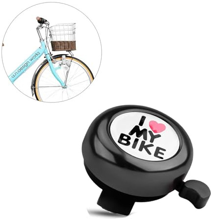 Shirene Sonnette Velo Enfants,“I Love My Bike”Cloche Vélo Classique Mini Mignons Sonnette Bicyclette pour Garçons Filles,Accessoire de Vélo Le Son Est Clair Et Fort pour la Plupart des vélos Noir