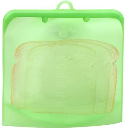 Sacchetti Freezer Silicone, Sacchetti per Alimenti in Riutilizzabile, 1500ml Sacchettini Congelatore, Sacchettini Cichiudibili Pieghevole, per Conservare Verdure, Latte e Snack(1 Pezzo, Verde)