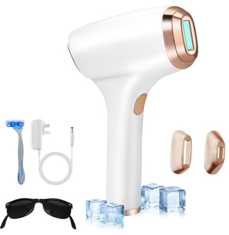 Gxpjycfob Epilatore Luce Pulsata 3 in 1, HR/RA/SC Epilatore Laser, 2 modalità, 9 Livelli di Energia, Laser Peli Donna, Epilatore Laser IPL per Uomo e Donna Viso, Ascelle, Bikini e Ascelle