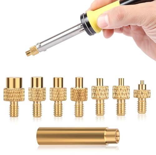 TNEDFOD 8 Pezzi Punte di Saldatura Ausiliarie per la Fusione per M2 M2.5 M3 M4 M5 M6 M8 per T18, Weller ST Punte di Saldatura Accessori per Stampanti 3D Inserti Filettati