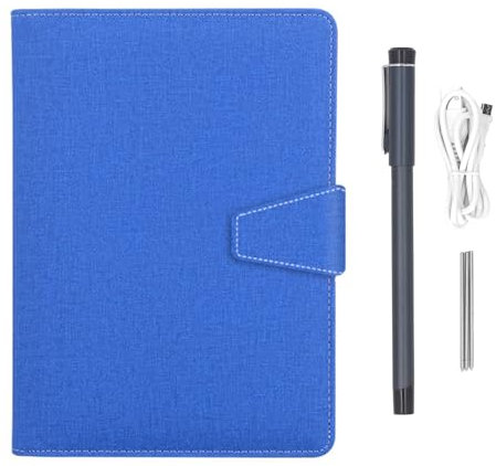 Jectse 3 in 1 Digital Smart Pen, A5 Smartpen Notebook Set, Real Time Sync for Digitizing, BT 5.0 Paper Smart Writing Set, Convert to Text, OCR Technology, for IOS for Android (Linen Pattern Blue)