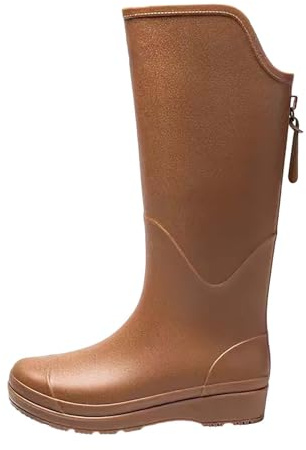 Botas de goma para mujer, botas de lluvia, impermeables, botas de seguridad, botas de trabajo, botas de jardín, botas de lluvia, botas de agua, botas de trabajo, botas de trabajo, marrón, 36 EU