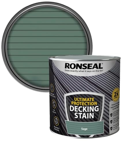 AOC24 Decking Stain Paint Sage 2.5L – Slip Resistant & Rainproof Exterior Wood Protection – Ideal for Decking, Fences & Furniture – Long-Lasting Colour for Hardwood & Softwood – (Sage, 2.5L)