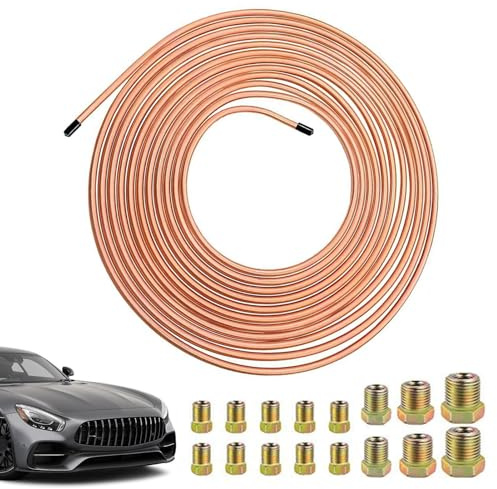 Sionhiuo Tubazione Freni 3/16,25 Piedi Lega Rivestita 5mm Linea Freni Auto - Rotolo Flessibile Racordi per Sistemi Frenanti Idraulici Riparazione Veicoli Casa Industriale
