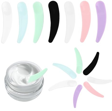 35 spatole cosmetiche, spatole cosmetiche, mini spatole cosmetiche, piccola maschera cosmetica, spatola in plastica, multiuso, per gel di lavaggio, crema viso (7 colori)