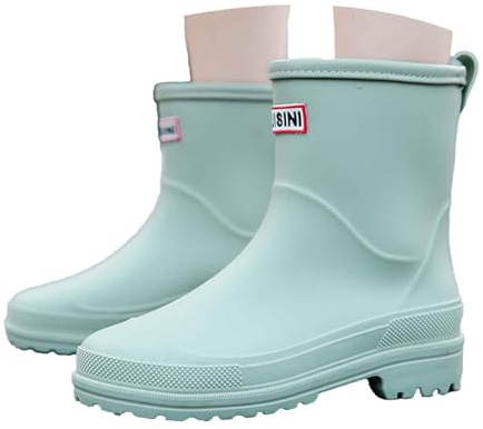 Generico Stivaletti Pioggia Donna Gomma Galosce Stivali Giardino,Stivaletti Impermeabili da Donna Stivali Corti Eleganti in Gomma per la Pioggia per la Primavera e l'Autunno,Idea Regalo
