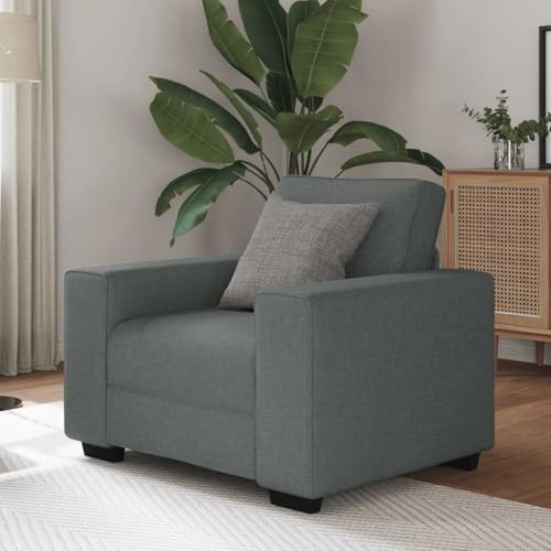 Ordellia Dunkelgrauer Sessel 60 cm aus weichem Polyesterstoff, bequemes Loungesofa mit Holz-Metall-Gestell für Wohnzimmer, Büro und Gästezimmer