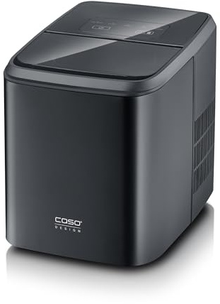 CASO Clear Ice Advanced Eiswürfelbereiter mit Kompressor – Leise 48 dB, klare & matte Eiswürfel, 8–12 Min., 1,5 l Wassertank, Selbstreinigung, matt schwarz