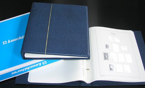 LEUCHTTURM SF Vordruckalbum Danzig/Memel im blauen Drehstabbinder