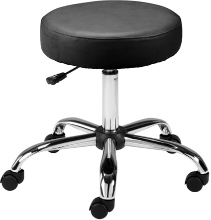 Lorell LLR69513 Pneumatic Height Stools, 24 x 24 x 23, Black