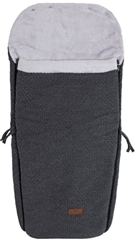 Baby's Only - Buggysack Robust - Für Kinderwagen - Fußsack Kinderwagen - Abnehmbare Front - Mit 3-Punktgurt - Luxuriöser Gestrickte - Warm & Weich - Anthrazit