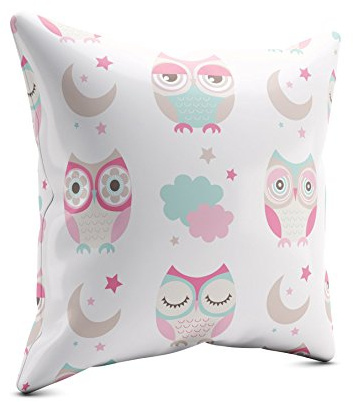 PICANOVA – Sleepy Owl 40x40cm – Premium Zierkissen Mit Füllung – Deko Für Baby- Und Kinderzimmer Mit Motivauswahl – Kinder Kollektion