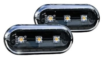 LED Seitenblinker Klar Schwarz Oval Links+Rechts Set Eintragungsfrei
