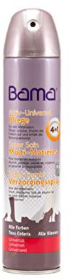 Bama Aktiv-Universal Pflegespray 4-in-1, Farblos, Universalspray für alle Materialien und Lederarten und Schuhe, 300 ml