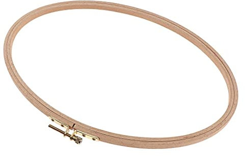Fenteer Holz Oval Stickrahmen schneidern Sticken Ring Hoop, Holz, 295 x 200 mm