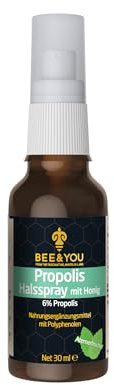 Bee&You Propolis Halsspray mit Honig 6%, 30 ml | Wohltuend
