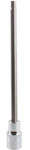 7mm Hex Allen Key Long Bit Internal Socket Metric 1/2 Drive 200mm Length Cr-V