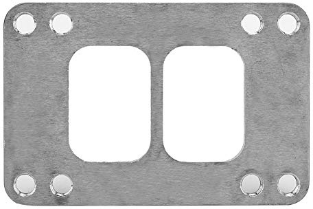KIMISS Turbolader Flansch, Edelstahl Turbo Verteiler Flansch Adapter T6 bis T4 Geteilter Auspuff 8 Löcher Universalzubehör
