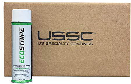 EcoStripe White (2 Pack Case) 24-18oz Cans of Athletic Field Marking Paint. The Brightest, Most Durable Water-Based Marking Paint Available!