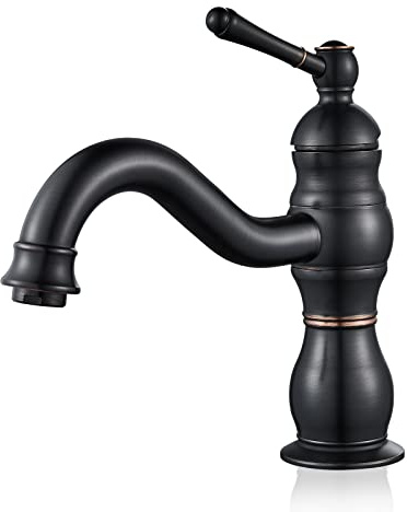 Schwarz Matt Einhebel Waschtischarmatur, Wasserhahn Bad 360° Drehbar, 120mm | Massives Messing, Keramikkartusche, Luftsprudler, 60cm Flexschlauch G3/8, Einlochmontage, Antifingerprint-Oberfläche