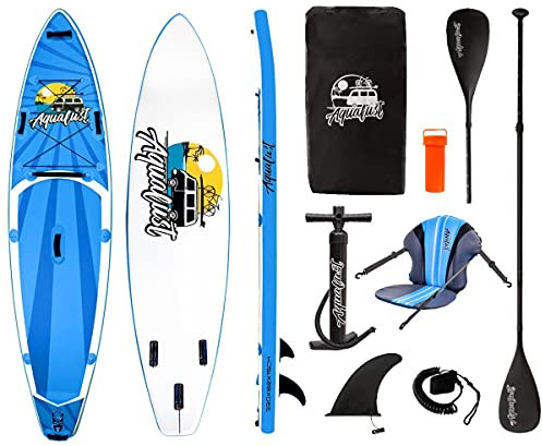 AQUALUST 10'8 Cruiser SUP Board Stand Up Paddle ISUP mit Kajakpaddel, Kajaksitz und Leash