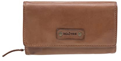 Maitre - Leder Geldbörse mit RFID Schutz, Münzfach & Scheinfach für Damen - Portemonnaie mit Kreditkartenfächern, Braun