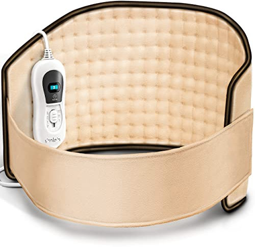 sinnlein Faja Lumbar para Espalda | Cinturón Térmico Abdominal, Cuello | Almohadilla Eléctrica con 3 Temperaturas y Apagado Automático | Alivio del Dolor | Correa Ajustable y Cierre de Velcro