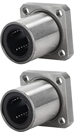2Pcs LMK20UU Cuscinetti A Sfera Lineare con Flangia Quadrata 20x32x42mm Movimento Lineare in Acciaio