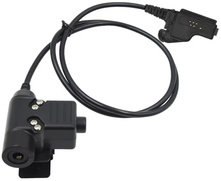 JUYODE U94 PTT Adapter Tactical Push to Talk Walkie Talkie Connector for Motorola XTS 1500 XTS 2500 XTS 3000 XTS 5000 HT1000 Radio 7.1mm Headset Jack to 6 Pin Plug Commercial Civilian Wiring Cable
