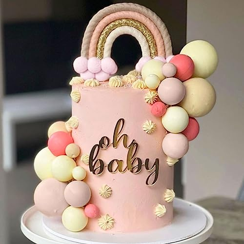 JeVenis 16 PCS Boho Cake Toppers Rainbow Cake Decorations Boho Cake Topper Girls Birthday Baby Shower Cake Topper