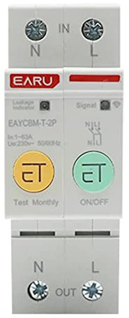 RANRAO 32A para Zigbee Medidor de energía Inteligente kWh Disyuntor 2P Riel DIN para Smart Home Interruptor de Control Remoto inalámbrico por Tuya/Smart Life App, Requiere para Zigbee HUB