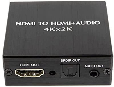 MOUDOAUER HDMI Audio Extractor 4K@30Hz HDMI to Optical 3.5mm AUX Audio Adapter Support 4K 1080P