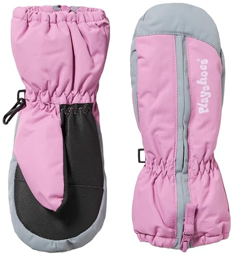 Playshoes Halbfinger-Handschuhe Schneefäustlinge Unisex Kinder, Rosa Reißverschluss, 1 (ca.1-2 ans)