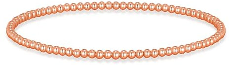 Philip Jones Rose Gold Plated Beaded Stretch Bracelet