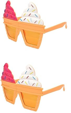 ibasenice 2stücke Kreative Sonnenbrille Im Eiscreme-Design Lustige Partybrille Für Kostüme Fotorequisiten Flexibles Gestell Für Erwachsene Für Feste Hochzeiten Und Festivals Sommerliche