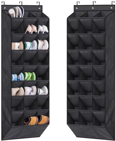 Lidzopas Schuhregal zum Aufhängen über der Tür, 8 Einlegeböden, Schuhregal, 24 Taschen, große tiefe Wand, Schuhaufbewahrung für Schlafsaal, Schranktür, 42 x 156 cm