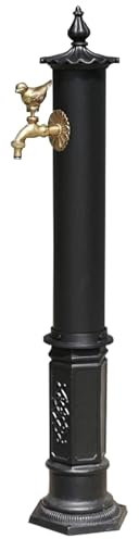 LYUCAYHQ Rubinetto per Colonna da Cortile Villa, Fontana da Giardino in Stile Antico, Rubinetto da Pavimento Indipendente, per Scuole, Cortili, Attrazioni Turistiche, Ville, Giardini(Black)