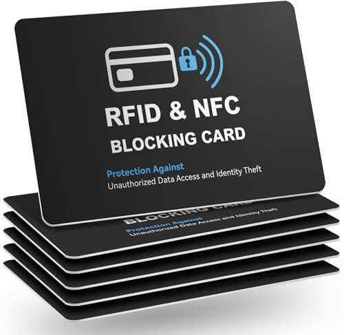 runzoos 6 Pack RFID Blocking Cards, Safe Guard Card Protector for Debit Credit Card, Passport, RFID Blocker for Wallet Purse, Protection Against Unauthorized Scanning and Data Theft