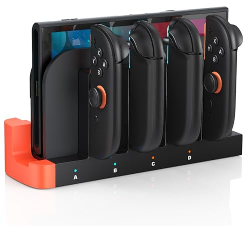 Caricabatterie Station per Nintendo Switch 2 - Wireless Joy-Con e Controller con Indicatore di Ricarica LED, Ricarica Rapida, Arresto Automatico - Stazione di Ricarica Controller Switch 2