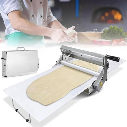 Laminadora De Pasta Plegable, Manual De Acero Inoxidable De 30 Cm, Para Mostrador, Con Grosor Ajustable,Máquina de Pasta Fresca,Ideal Para Preparar Masa De Hojaldre De PanaderíA,Rs201