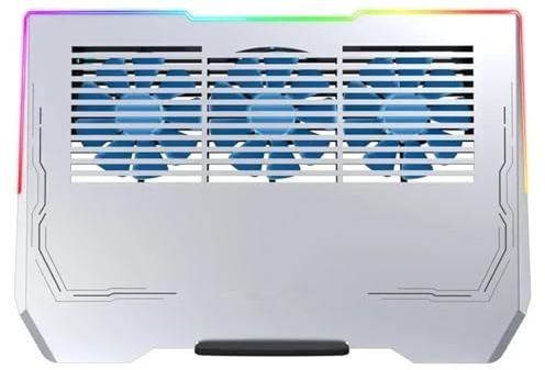 Base Refrigeradora Portatil Gaming Almohadilla de refrigeración refrigerada por aire para portátil luz colorida RGB,soporte radiador de refrigeración adecuado para portátil de 12,1-17,3 Ventilador Ord