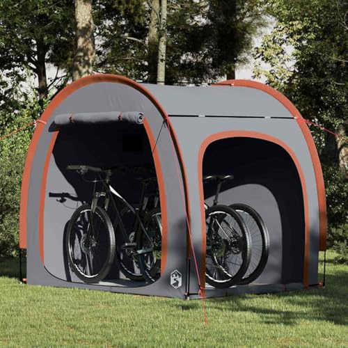 HOMEELIKE Fahrradgarage mit Dach Grau und Orange 218 x 156 x 180 cm