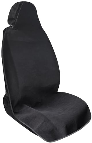 changshengda Waterproof Towel Car Seat Cover, Front Seat Protector (Black) | Soft & Washable, Non-Slip and Sweatproof, for Gym, Running, Swimming, Beach and Daily Use