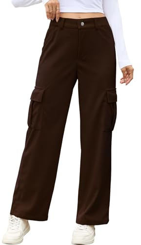 Wantonfy Pantalon Décontracté Femme Hiver Automne en Velours Côtelé Pants Décontracté à Couleur Unie avec Poches
