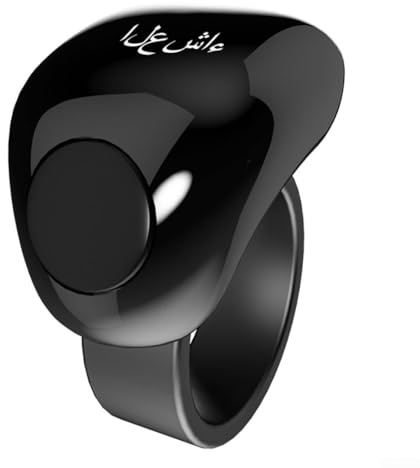 Tasbih Contatore per dita, magnetico, ricaricabile, intelligente, contatore di giri, impermeabile, con display a LED, per uomini e donne, per preghiera (20 mm/22 mm, nero)
