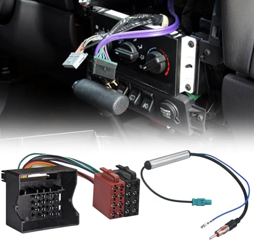 Aiyomi Autoradio Radioadapter Set Quadlock Auf ISO + Antennenadapter Fakra auf DIN für VW Audi Skoda Seat Golf 5 6 Polo 9n Phantomeinspeisung Auto Radio Adapter Kabel Stecker