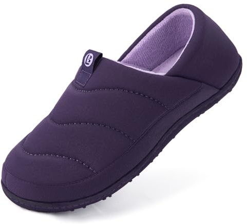 LongBay Women's Cosy Slippers Supportive Removable Massage Insole Ladies Versatile House Shoes Non-Slip Indoor Outdoor Purple, 6-7/UK